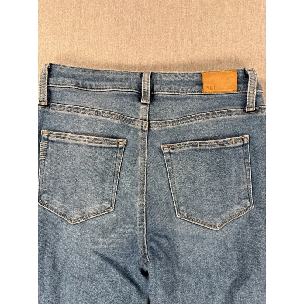 Paige‎ Cindy High Rise Straight Leg Distressed Blue Jeans Size 28